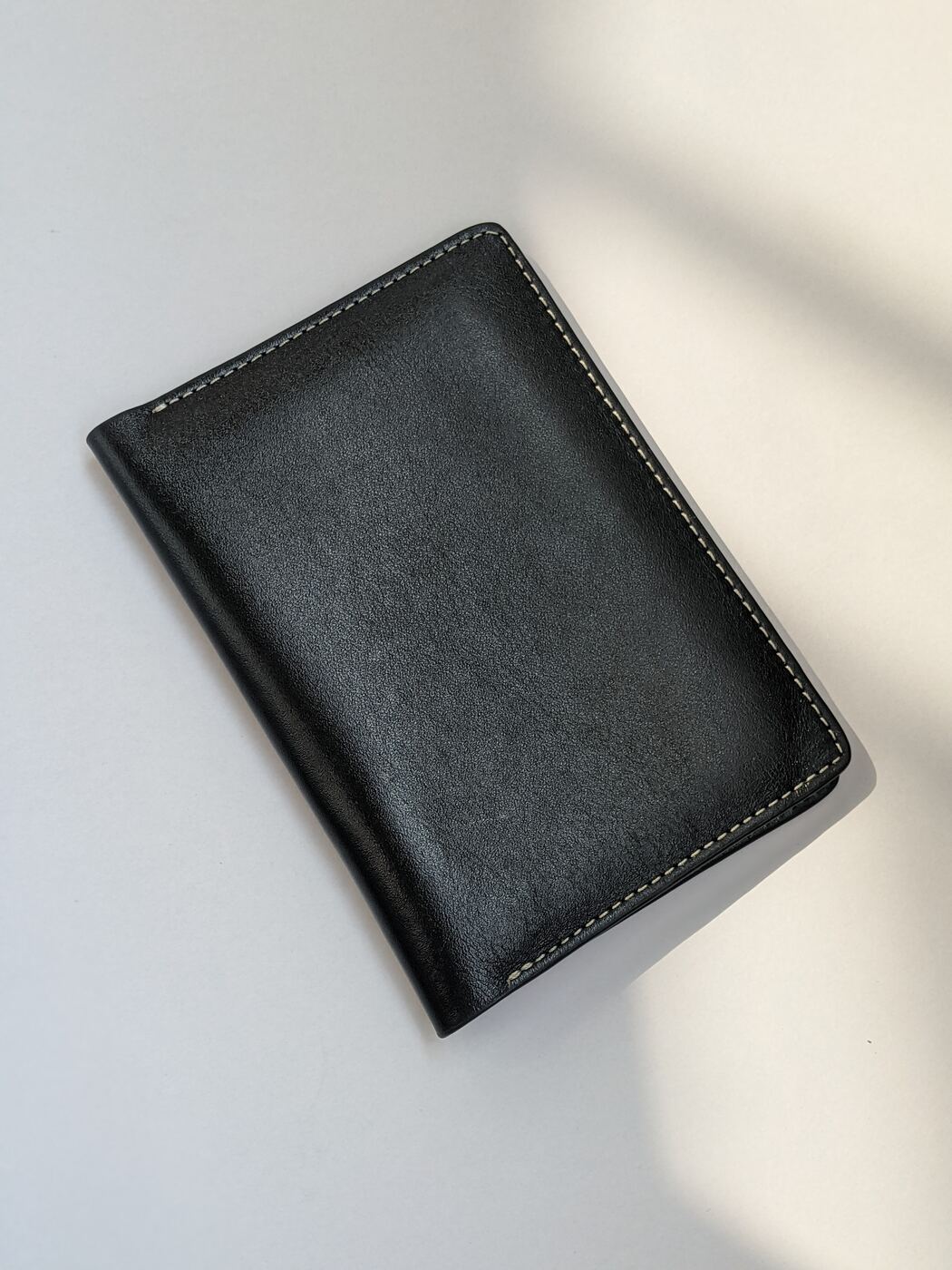 Black leather passport holder